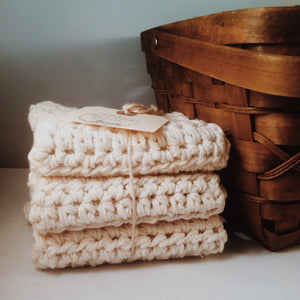 CREAM | Thick Cotton Handmade Washcloths