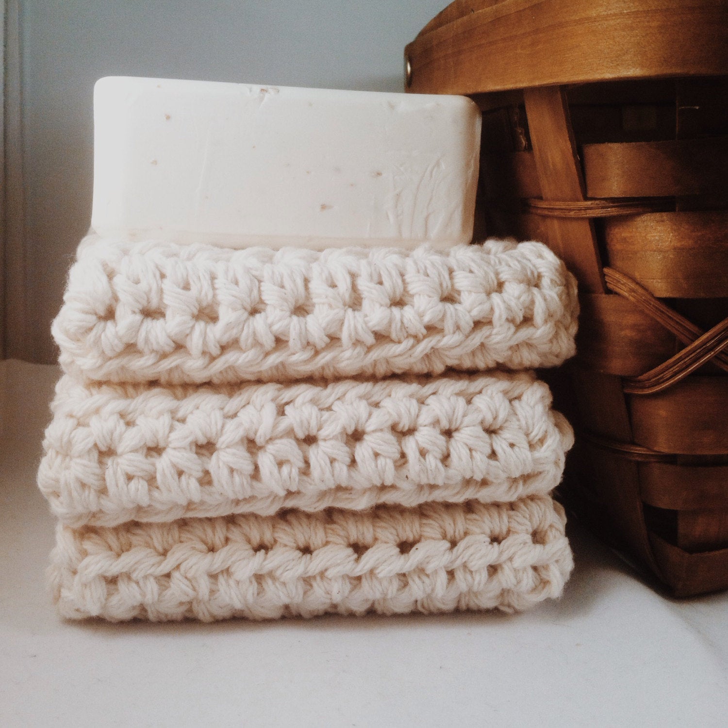 CREAM | Thick Cotton Handmade Washcloths